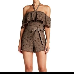 J.O.A. Lace Romper size M Cacao